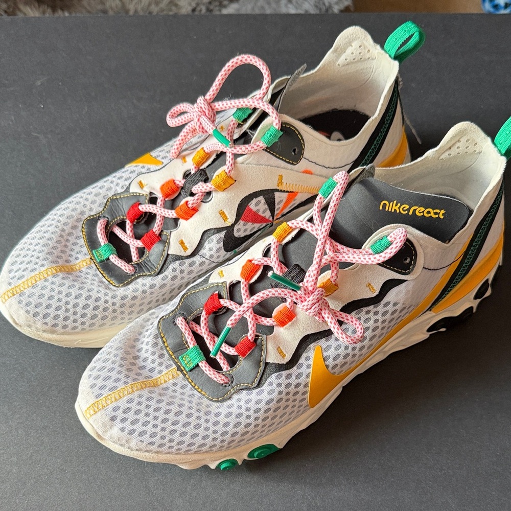Nike React Sneakers - White, Yellow, Green, Red, Orange Size 11